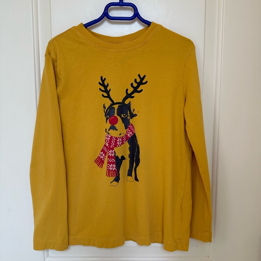 Hanna Anderson long sleeve dog reindeer tee size 8 (130 cm)